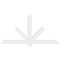 Ekena Millwork Kennewick Architectural Grade PVC Gable Bracket, 96"W x 48"H x 4"D x 6"F, 12/12 Pitch GBP096X48X0406KEN00 - alternate 2